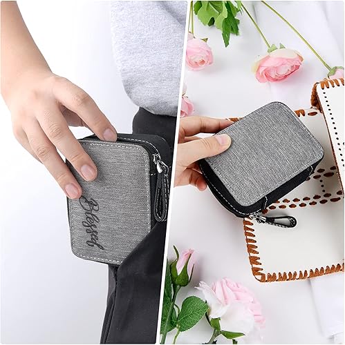 Miniatura 6 de Estuche organizador de píldoras, caja de medicina de viaje, suplemento vitamínico de 7 días, dispensador compacto en bolsa con cremallera (bandera