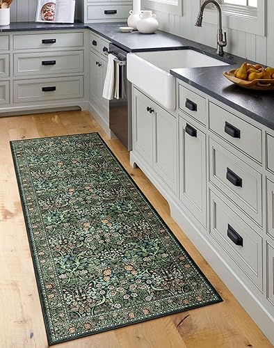 Miniatura 41 de Alfombra floral para sala de estar, 5 x 8 pies, color marfil, suave, lavable, bohemia, para dormitorio, estética, resistente a las manchas,