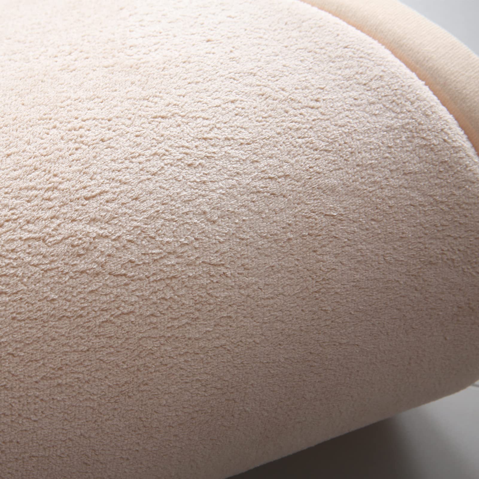 Loartee korallenrote Samtmatte Teppich Rund, als Krabbeldecke fürs Kind,2,5cm Dicker Kinderteppich,Beige,100cm