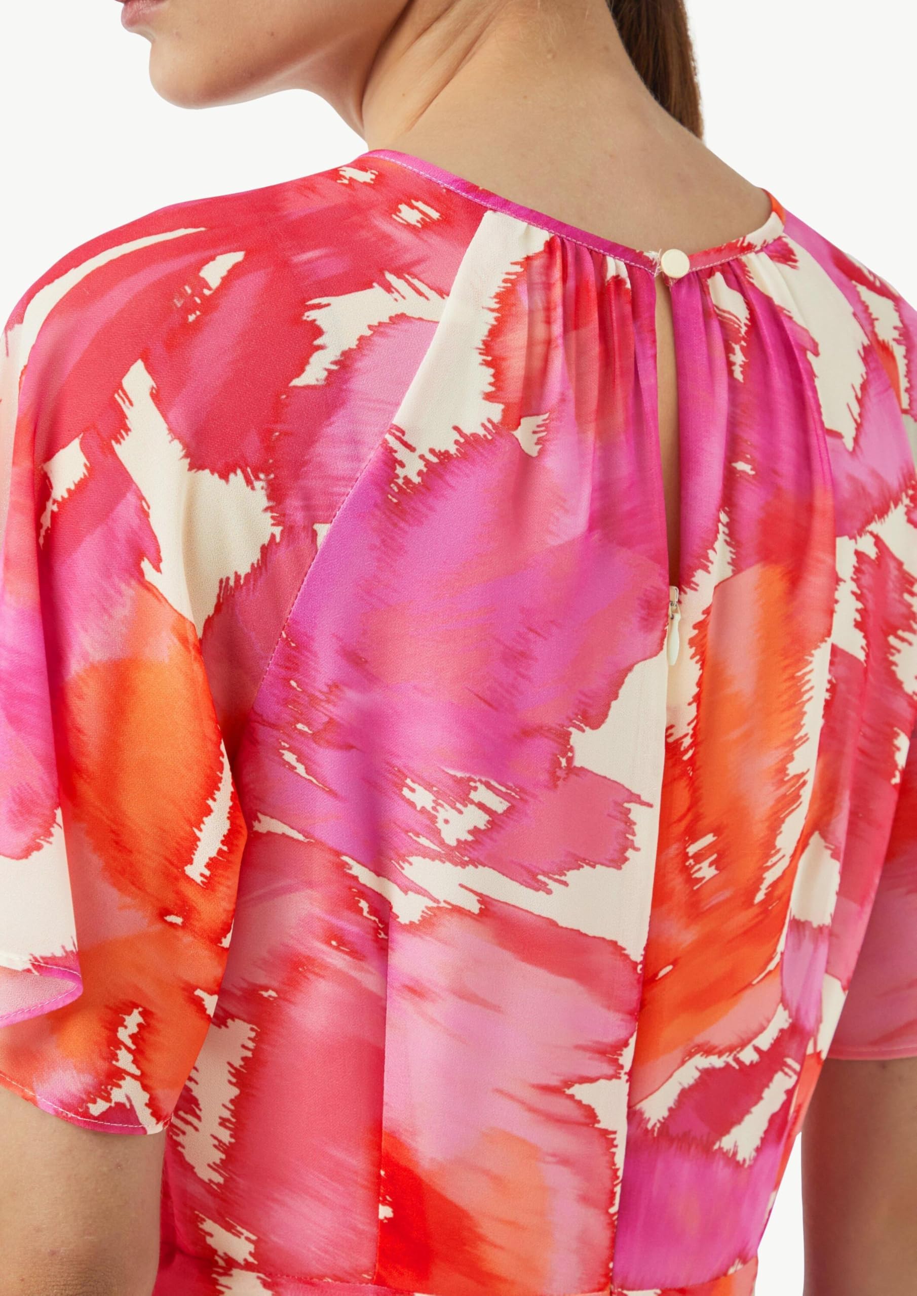 Comma Midi-Kleid mit All-Over-Print