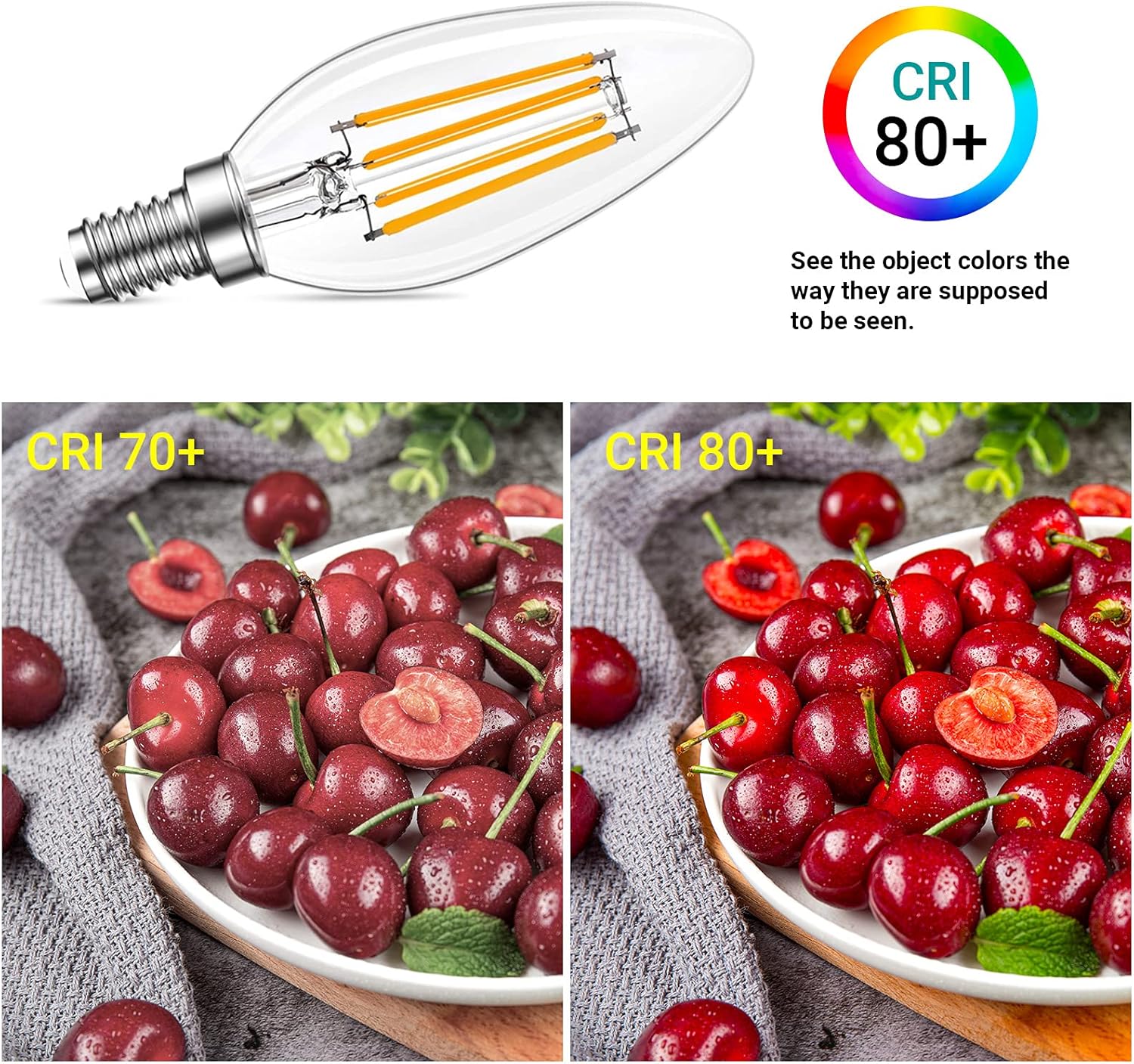 Qingmiao B11 E12 LED Candelabra Bulbs Dimmable 4W(40 Watt Equivalent), Chandelier Light Bulbs 400lm, 3000K Soft White, Ceiling Fan Bulbs for Candle Light, Home Decor, Wall Lamps, Table Lamps, 12 Pack