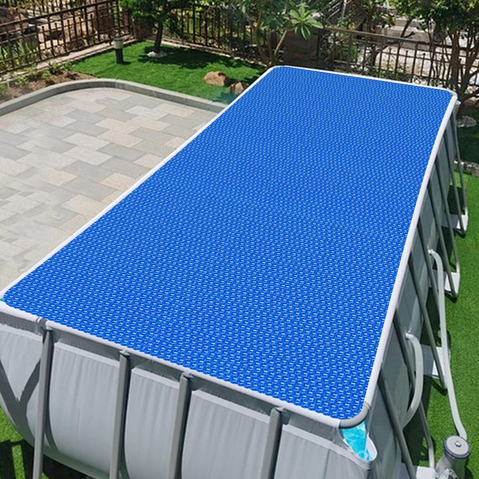 2,6 x 1,7 m Couverture De Piscine Rectangulaire - Bâches De Piscine Solaires Pliables | Film Isolant À Bulles Résistant Aux UV Pour Baignoire | Couverture Thermique Pour Baignoire À Économie D'énergie