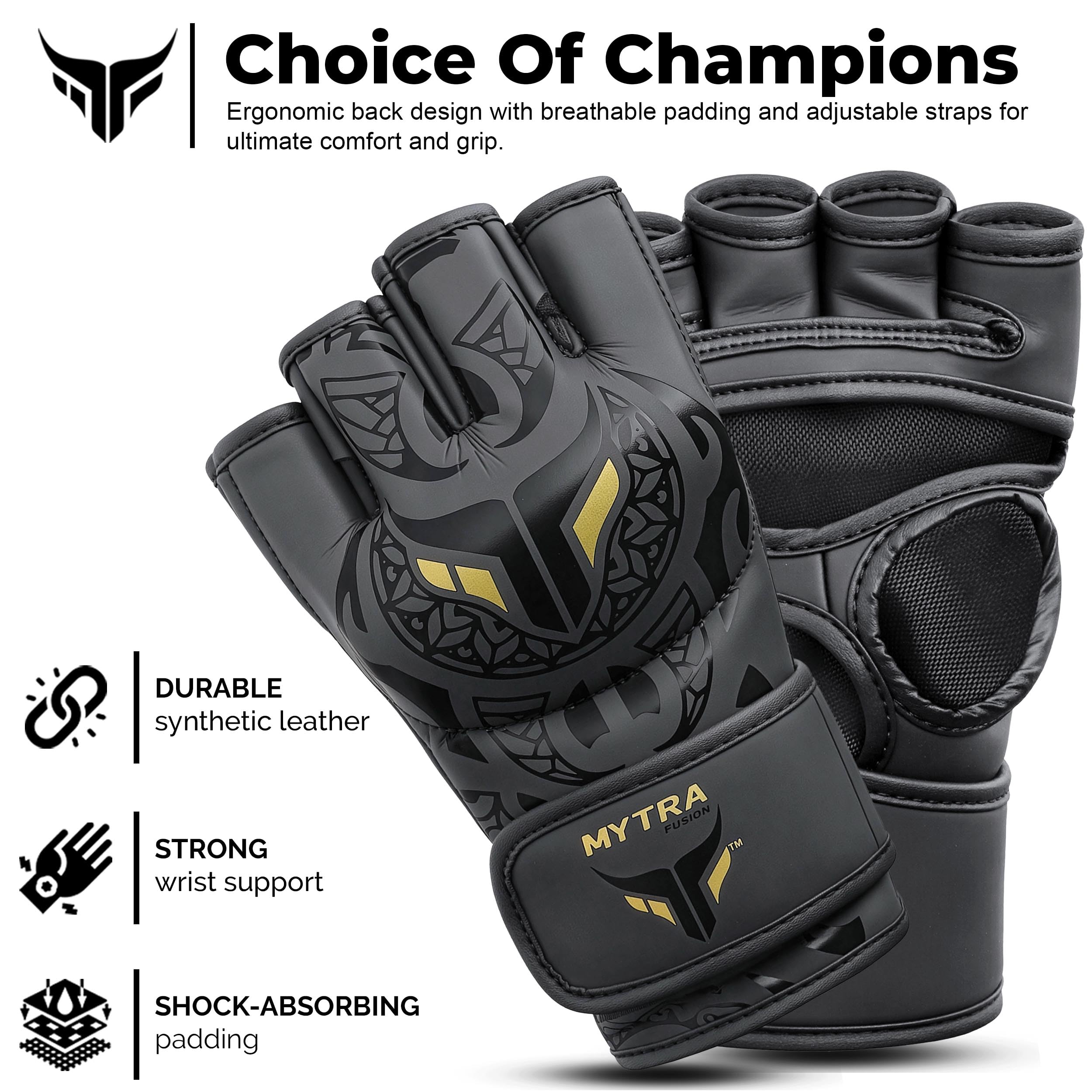 Guantes MMA Hombre y Mujer — Diseño de Palma Abierta Transpirable guantillas MMA Sparring con Soporte de Muñeca para Kickboxing, Muay Thai, Pelea en Jaula, MMA y Artes Marciales