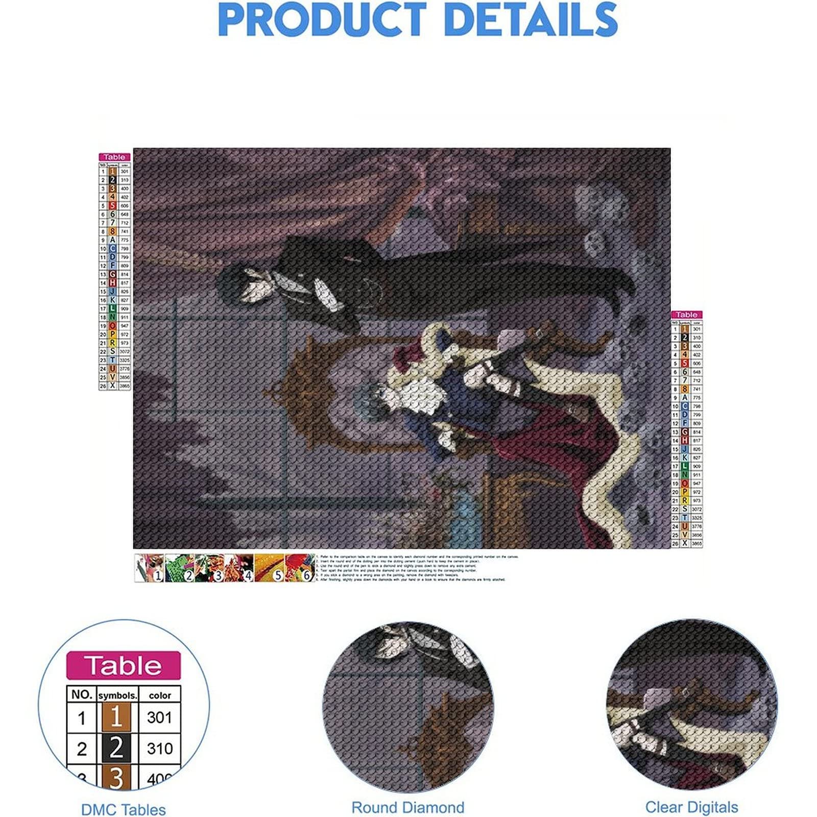 PAWCA 5D Diamond Painting 'Black Butler' Anime - Rund-Diamanten, 30x40 Cm, DIY Mosaik Bild