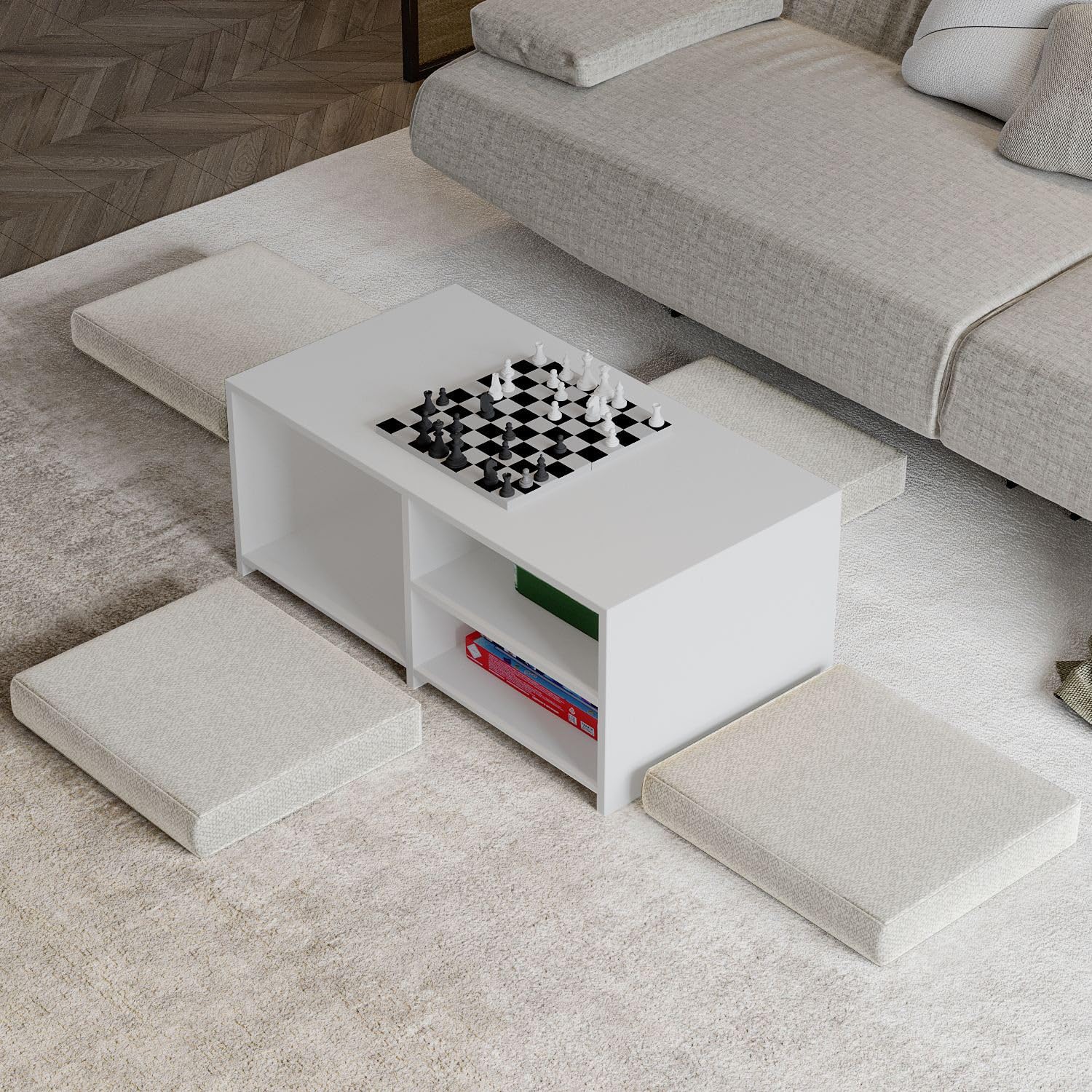 Habitat et Jardin Table Basse en Bois GORD - 90 x 45 x 44 cm - Blanc