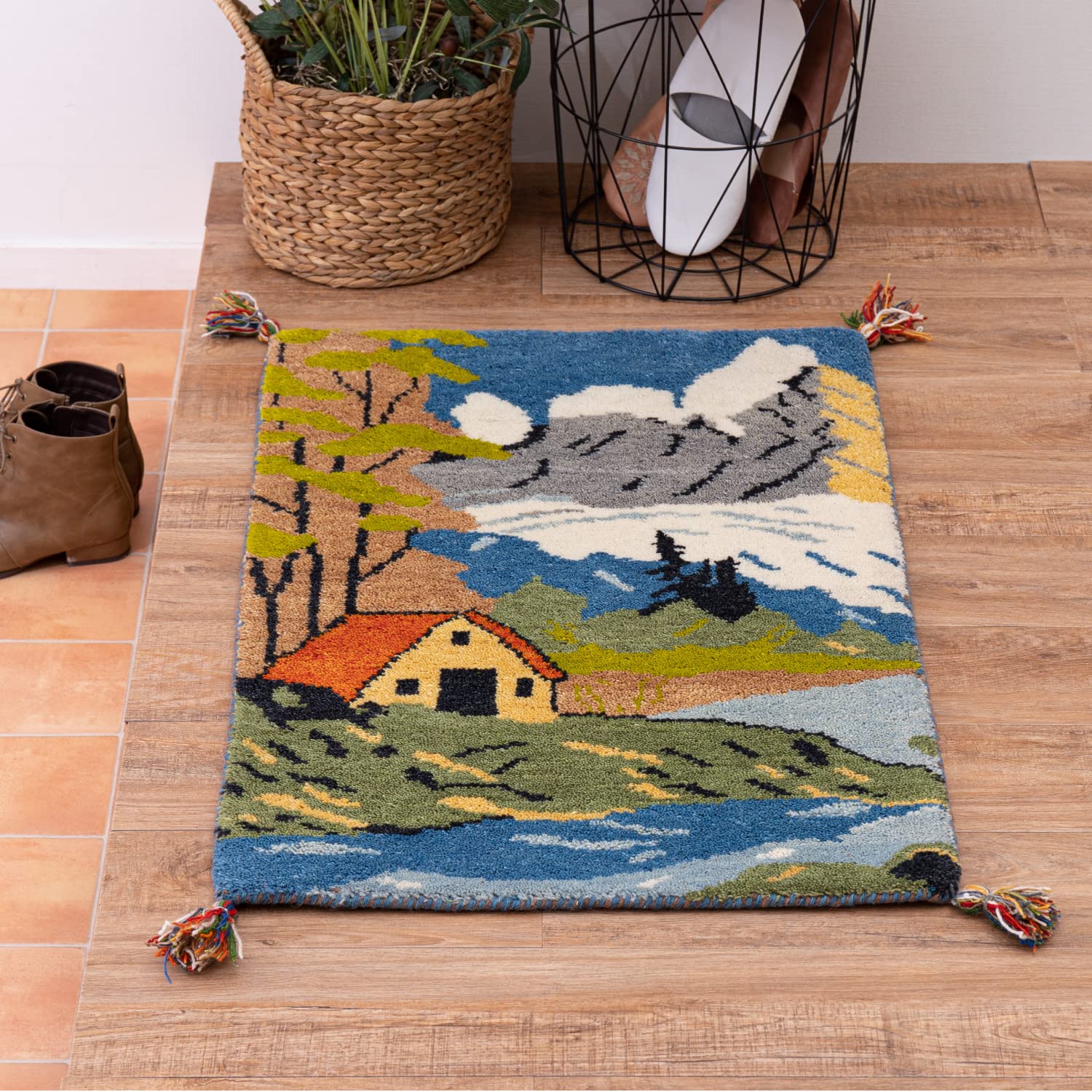 Amazon｜萩原 ギャッベ 玄関マット 屋内 約60×90cm 「GABBEH A10 
