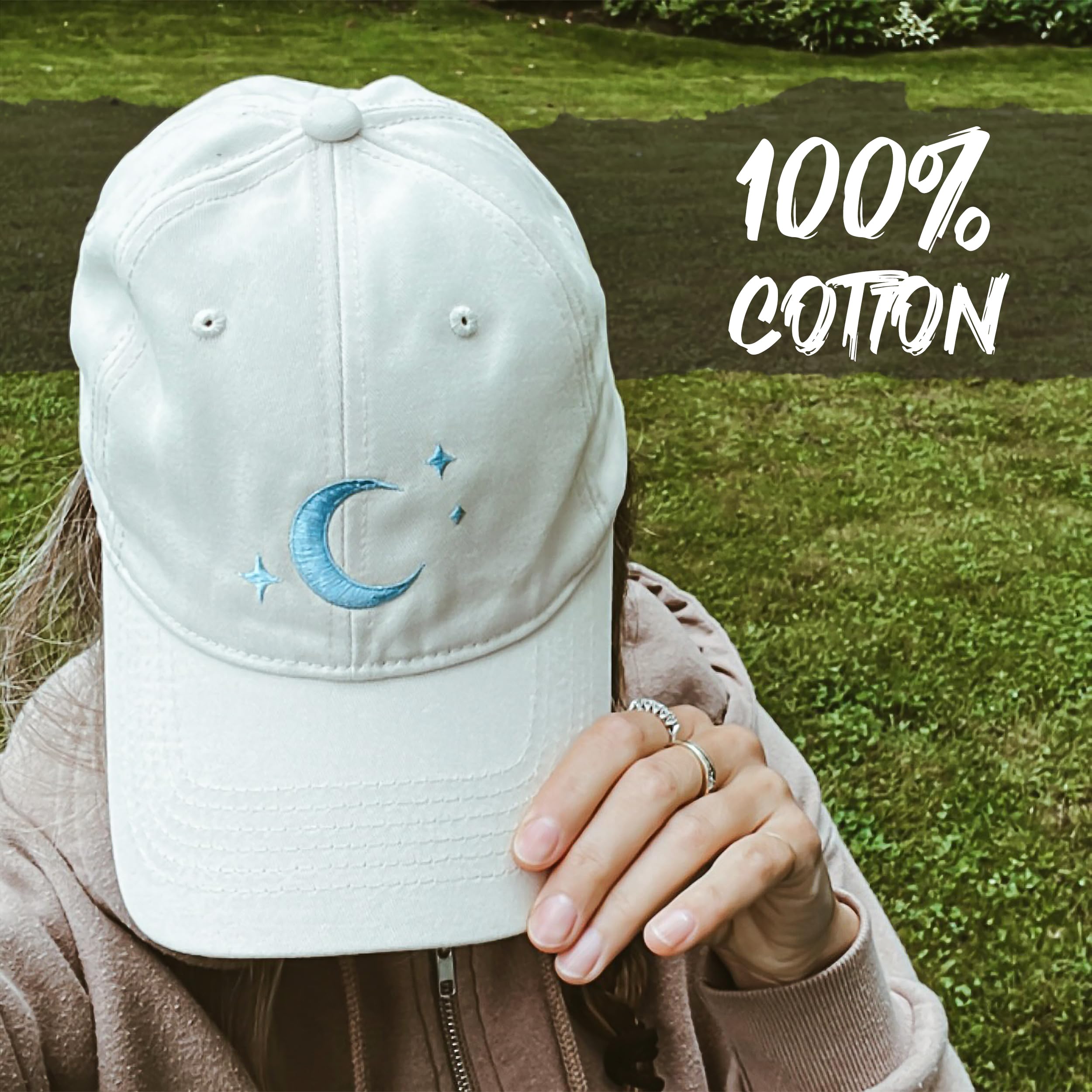 Atticus Poetry Hat, Embroidered Brushed Cotton Women’s Baseball Hat Unisex Fit, Adjustable One Size