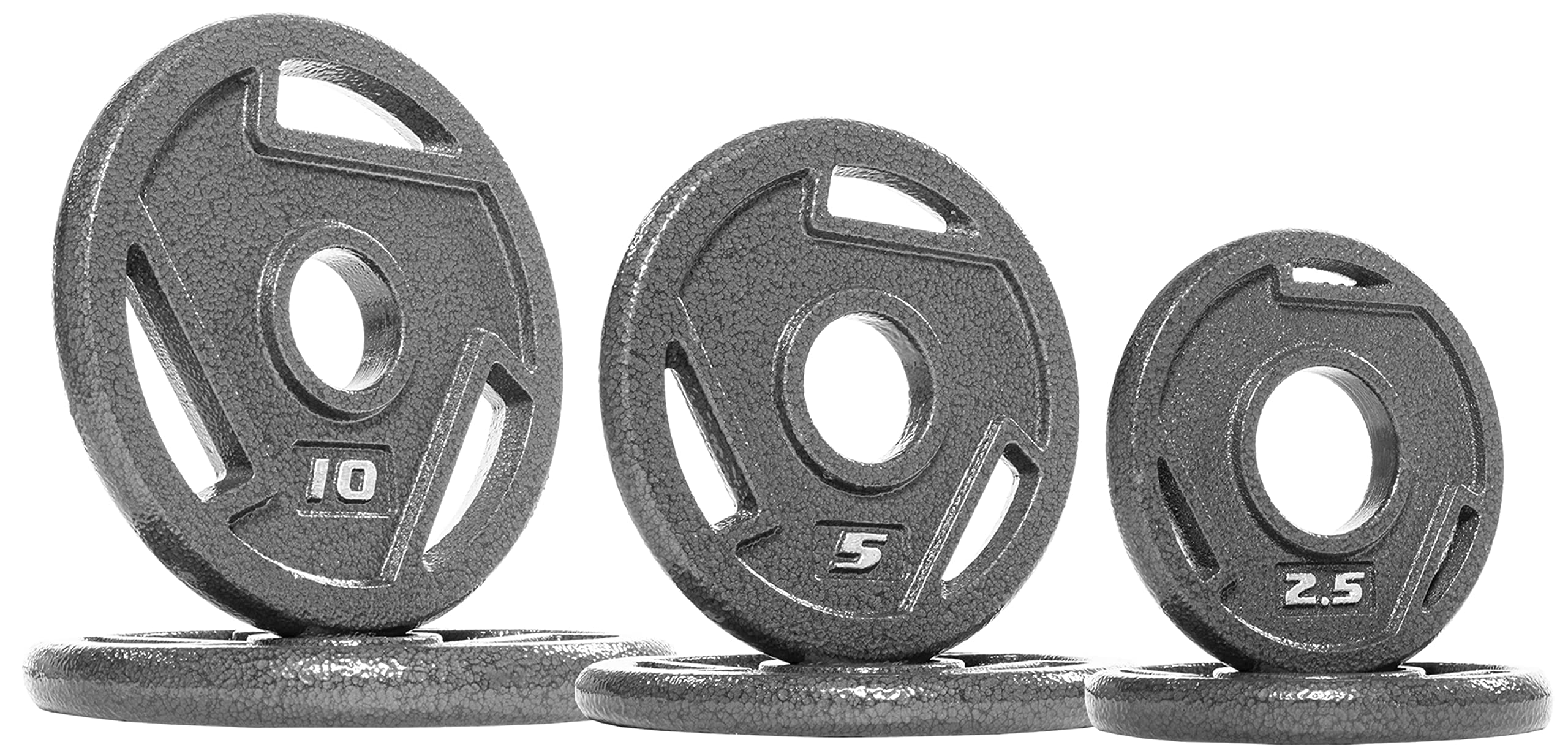 Signature Fitness Olympic 2-Inch Cast Iron Plate Weight Plate for Strength Training and Weightlifting, Multiple Sizes
