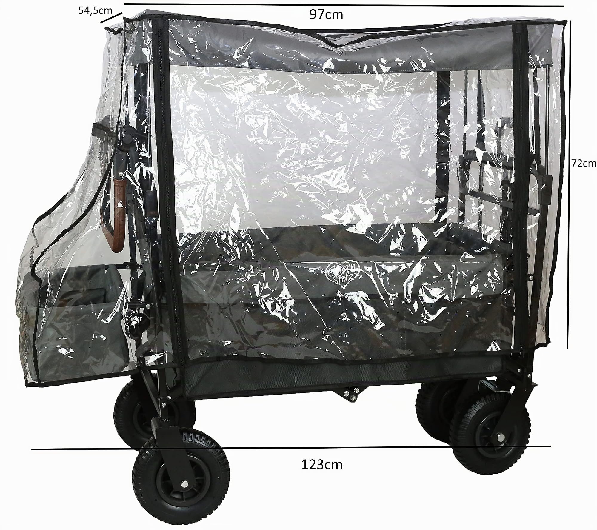 Housse de pluie pour charrette à bras Housse de pluie universelle adaptée aux charrettes à bras avec toit en PEVA PVC recyclable respectueux de l'environnement et sans phtalate