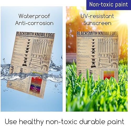 Miniatura 5 de Letrero de metal con diseño de herrero, diseño de hojalata, decoración de pared, 8 x 12 pulgadas