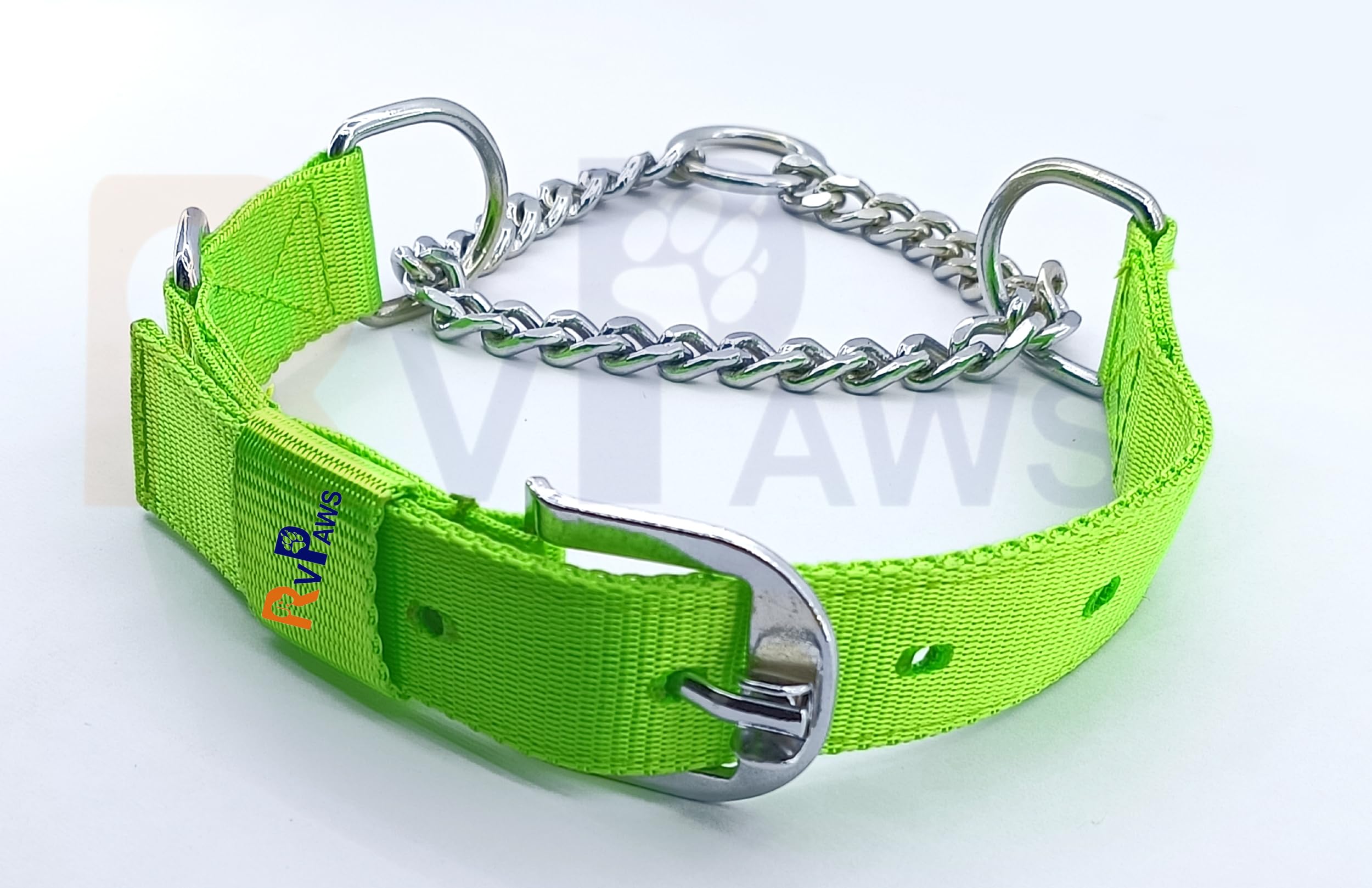 Woofy Heavy Weighted Durable Dog Choke Collar Pet Nylon Half Chain Collar Half Choker Diamond Cut Chain Dogs Collars Size - 1.25 inch X-Large for Giant and Large Breed Dog (Green) (B0CDQ79LRS) Amazon Price History, Amazon Price Tracker