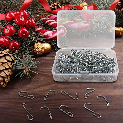 Miniatura 7 de 150 ganchos de adorno para árbol de Navidad, ganchos de alambre de metal plateado, ganchos pequeños para adornos de Navidad, con caja de