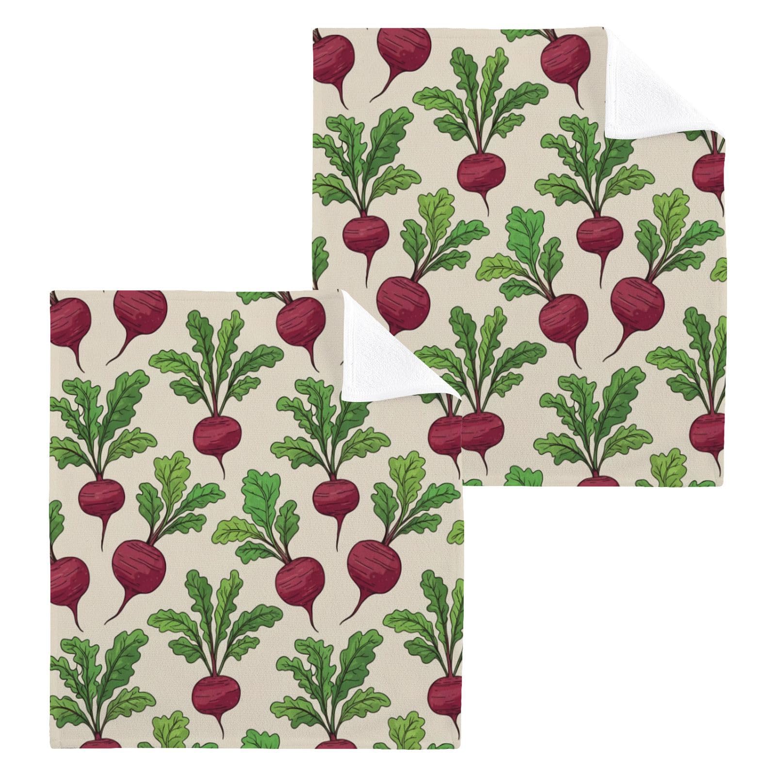 BOESI Beet 12x12in Cotton Washcloth,Soft Absorbent Face Towel