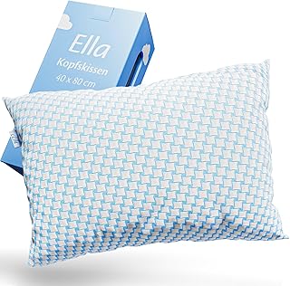 Ella Nackenstützkissen 40x80 – Ergonomisches Kopfkissen mit Verstellbarer Füllung – Orthopädisches Kissen für Nackenschmerzen - Seitenschläfer, Rückenschläfer, Bauchschläfer mit waschbarem Bezug