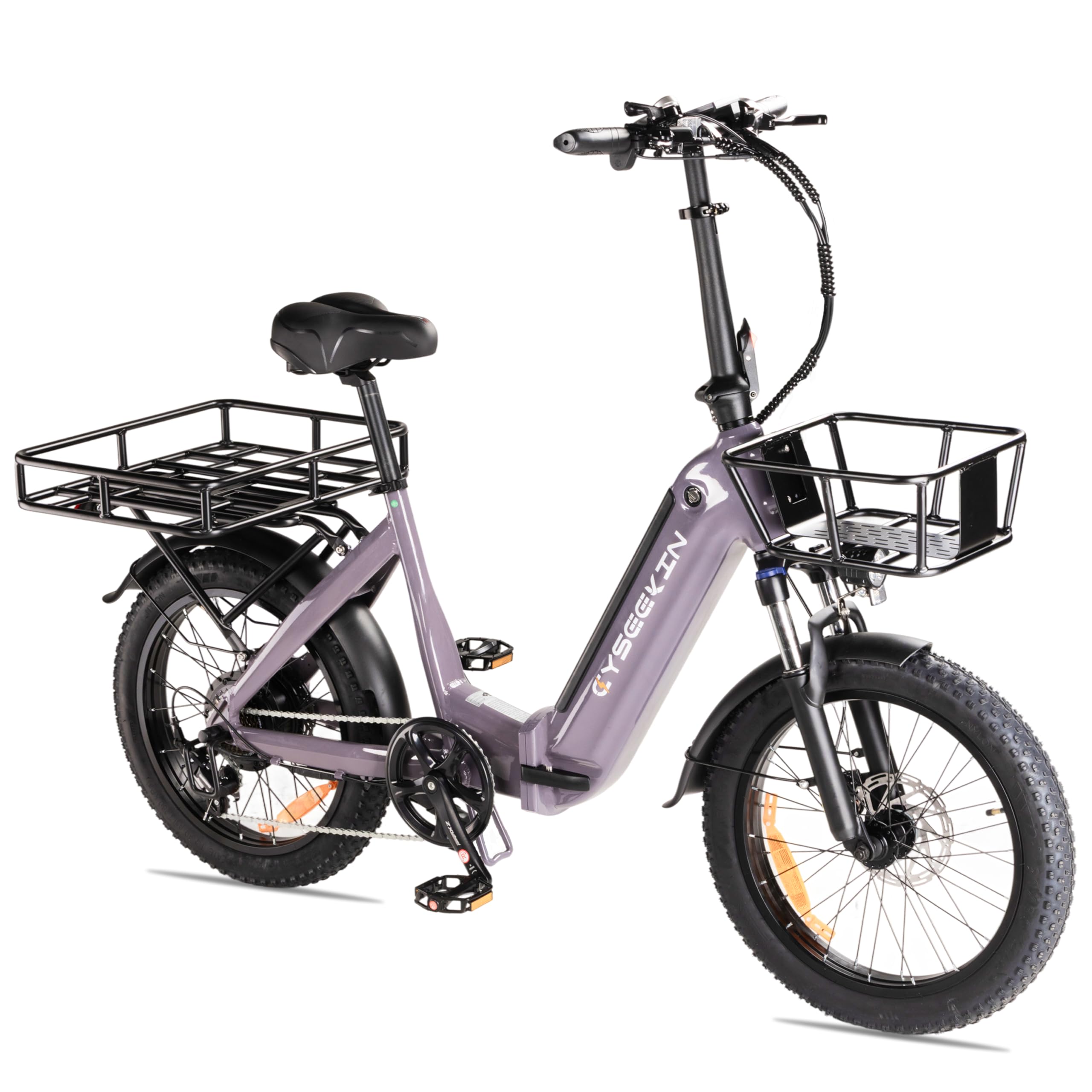 C20 Pro Vélo électrique pliant, 20 x 3 pouces, avec panier à vélo avant et arrière, écran LCD couleur, freins hydrauliques, batterie 48 V 15,6 Ah, moteur 250 W, Pedelec jusqu'à 25 km/h, 120