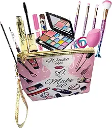 Maquiagem Kit Completo para Meninas, Jovens e Adultos, com Necessarie Feminina, Paleta de Sombras, Pincel de Maquiagem, Gloss Labial e mais Itens, Presente para Mulheres, Adolescentes, Kit Beleza, Maquiagem Infantil Juvenil Make Up CN4