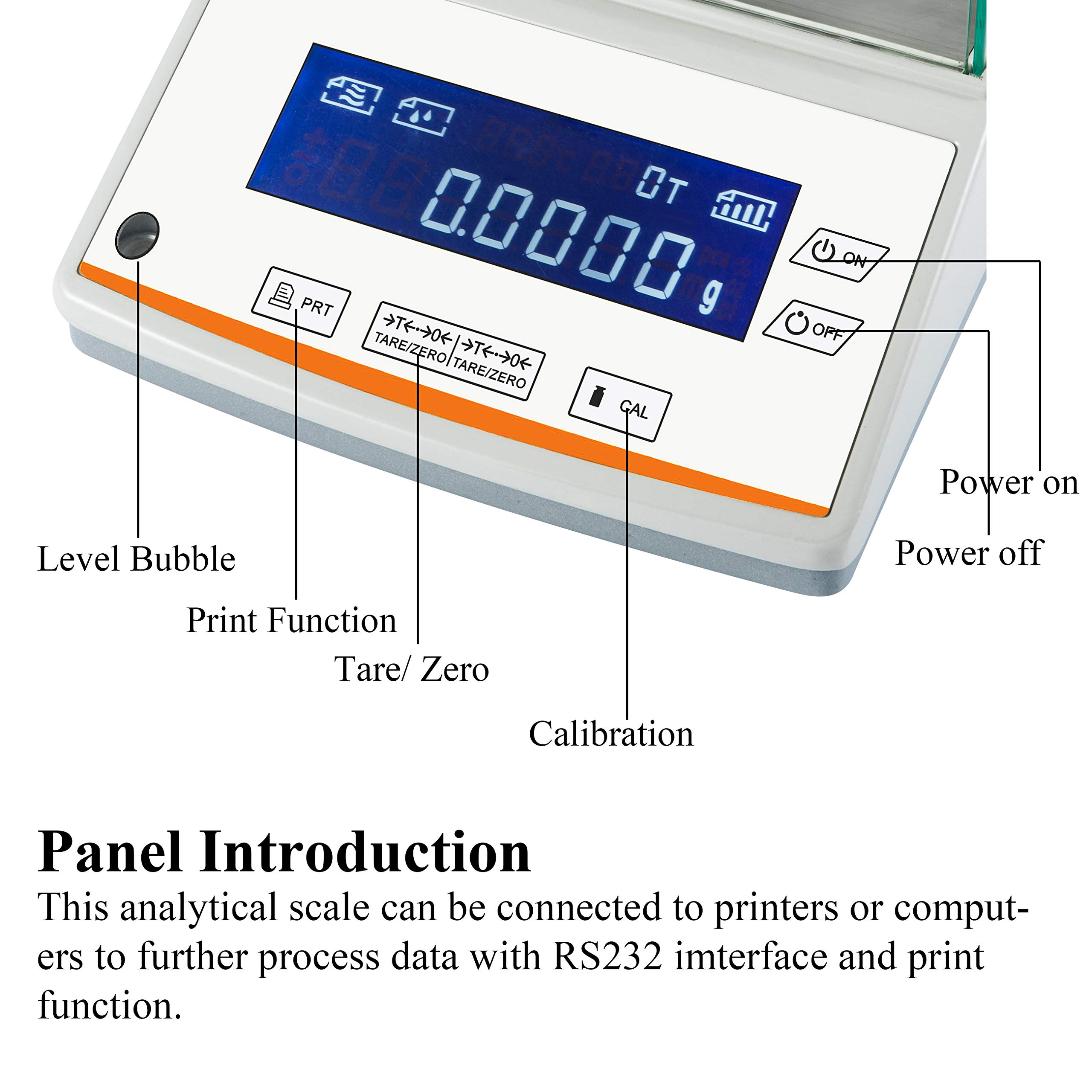 Bonvoisin 0,1 mg Balance Électronique Analytique de Laboratoire de Haute Précision Interface RS232 Échelle Scientifique Numérique avec Pare-brise (220g,0.1mg)