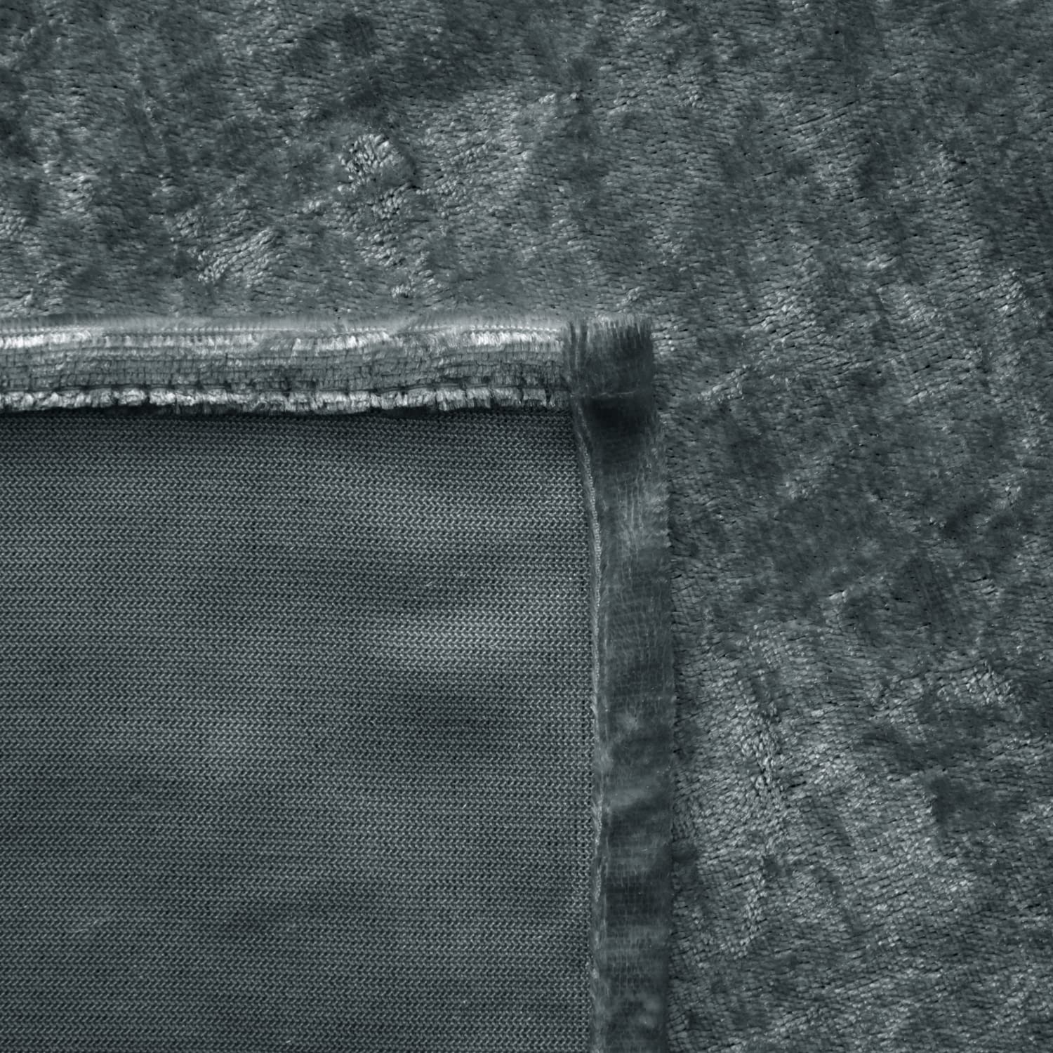 Home Direct Vorhänge, Gardinen aus zerknittertem Samt, Vorhang mit Ösen, ungefüttert, 2 x 245cm x 140cm(LxB), 1 Paar Blau Grau