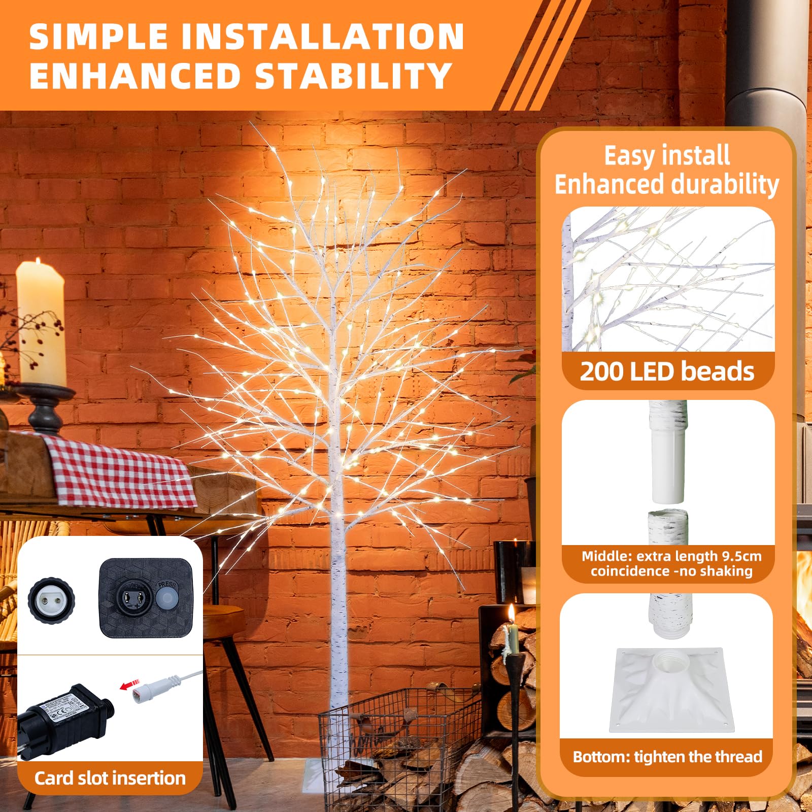 CCLIFE 150cm/180cm/220cm Árbol crezode Navidad Decoracion Led Luces Árbol Función de Memoria Artificial, 8 Efectos De Luces, Blanco Cálido/Blanco Frio,CushHom