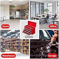 Vista 5 de 4 Drawers Metal Tool Box Portable Steel Tool Chest with Metal Latch Closure & Key Lock, 20" Powder Coating Top Storage Tray Toolbox with Handle