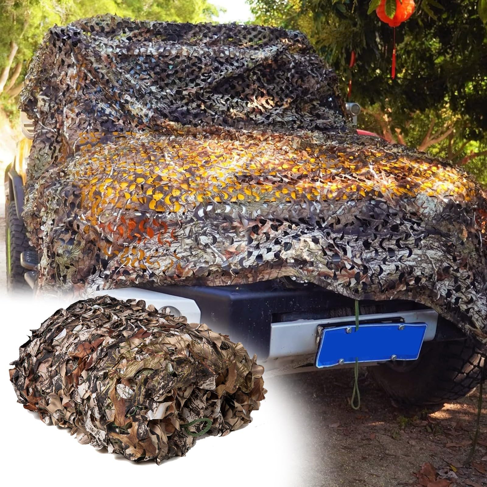 Filet de camouflage militaire renforcé 3x7m brise-vue pour aménagement extérieur