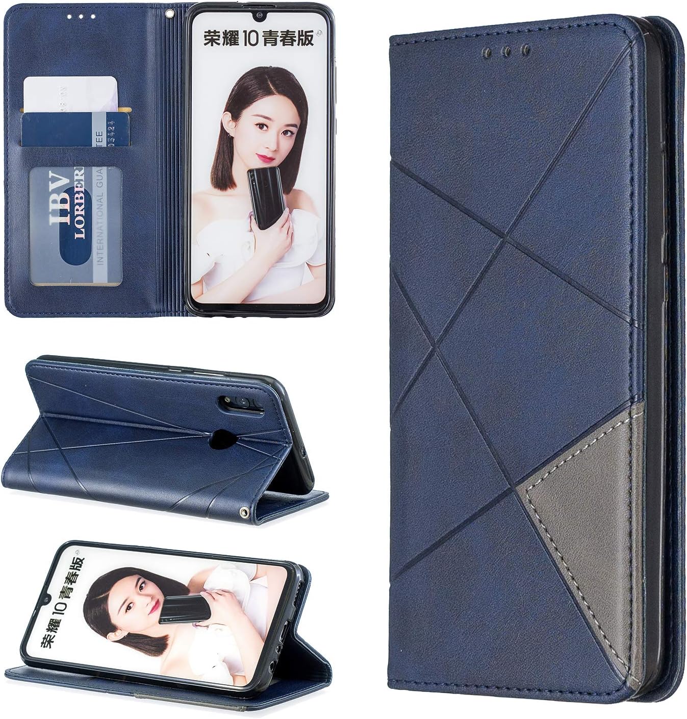 Cover Honor 8x Pelle Portafoglio Custodia Cover Per Honor View 10 Lite E Honor 8X - Portafoglio In Pelle Con Chiusura Magnetica Cover Huawei P Smart - Foto 4