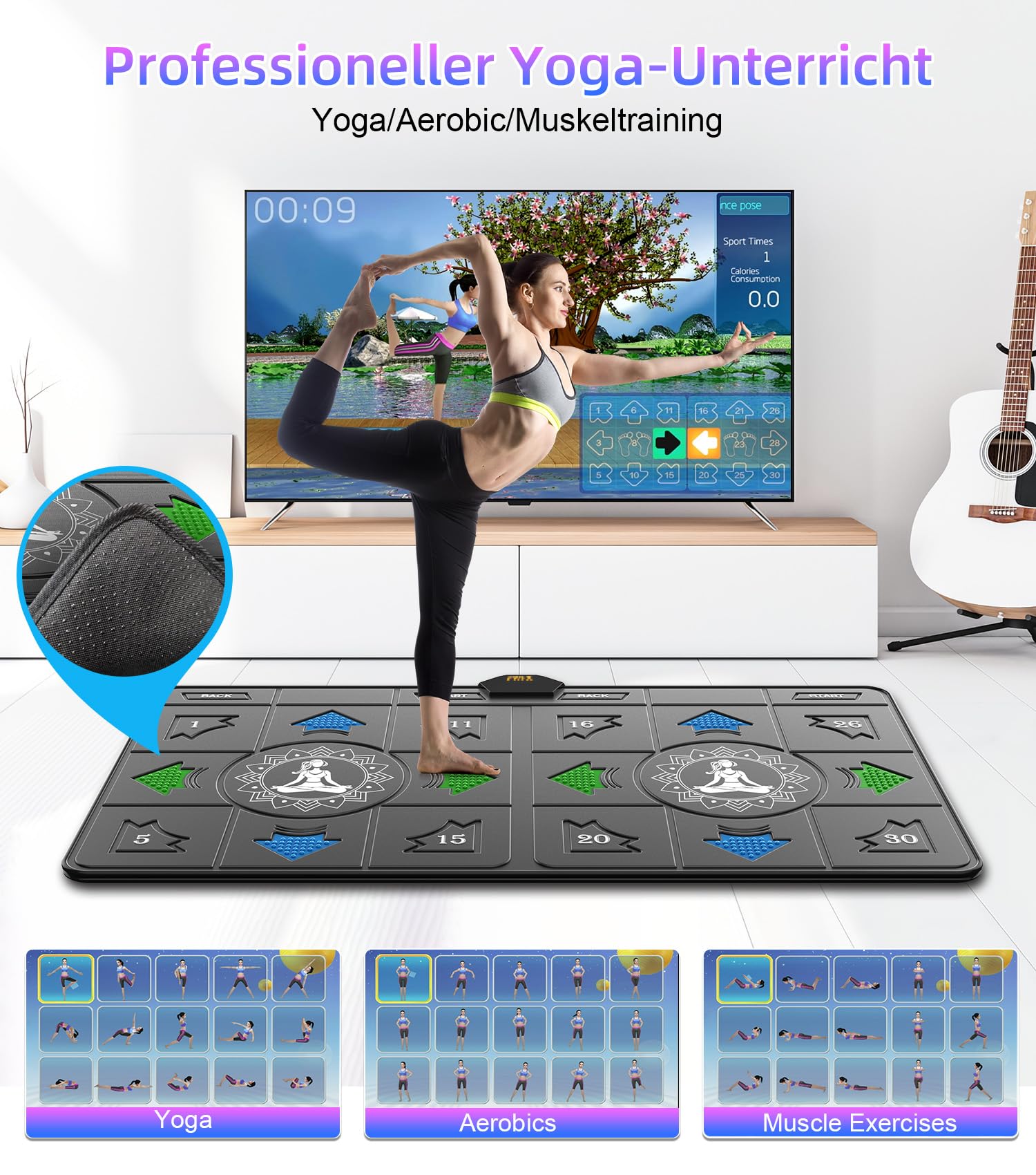 FWFX Elektronische Tanzmatten für TV – Kabellose Musik-Tanzpad-Spiel für Kinder und Erwachsene, Familientanzspiele Weihnachten Geburtstags Geschenke für Jungen & Mädchen…