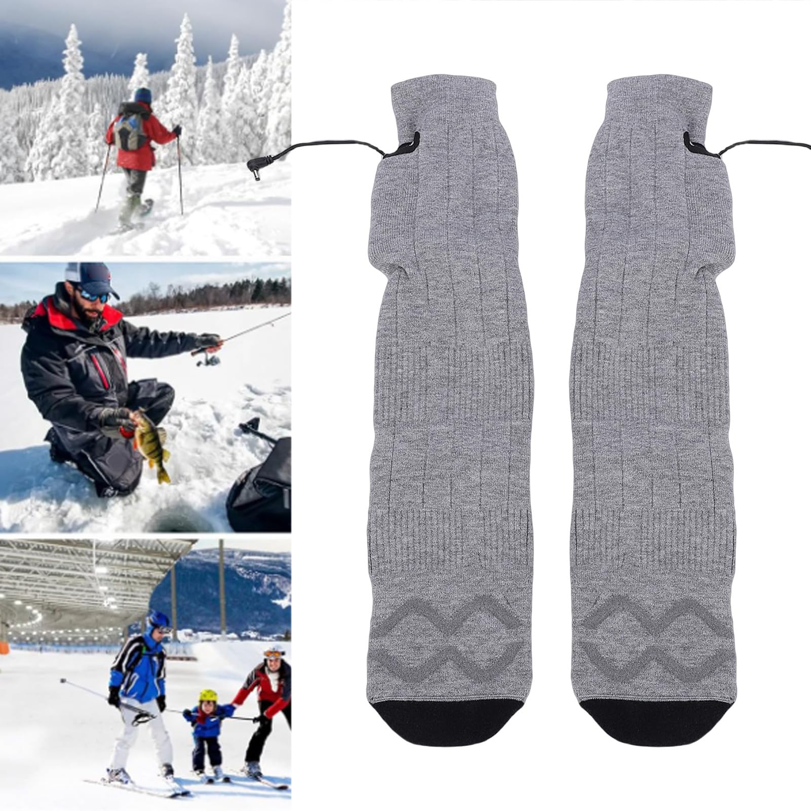 Chaussettes Chauffantes à Batterie, Chauffage Rapide, Lavables, 4 Températures, pour Cyclisme, Pêche, Chauffage D'hiver