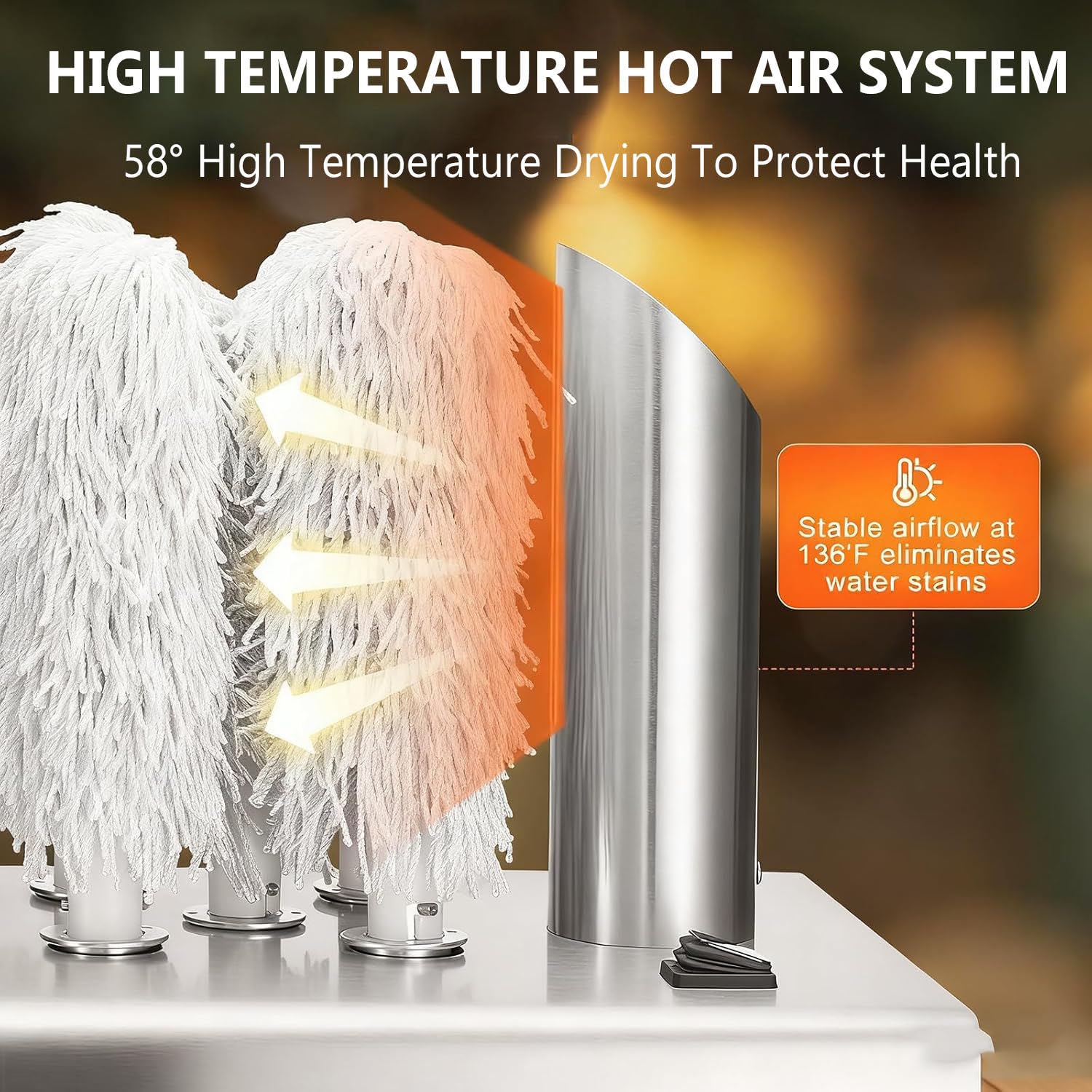 Pulidora Automática Copas con Secado por Aire Caliente,Accesorios Reemplazables,Solución Práctica para Mantener Cristalería Brillante Y Limpia 5heads