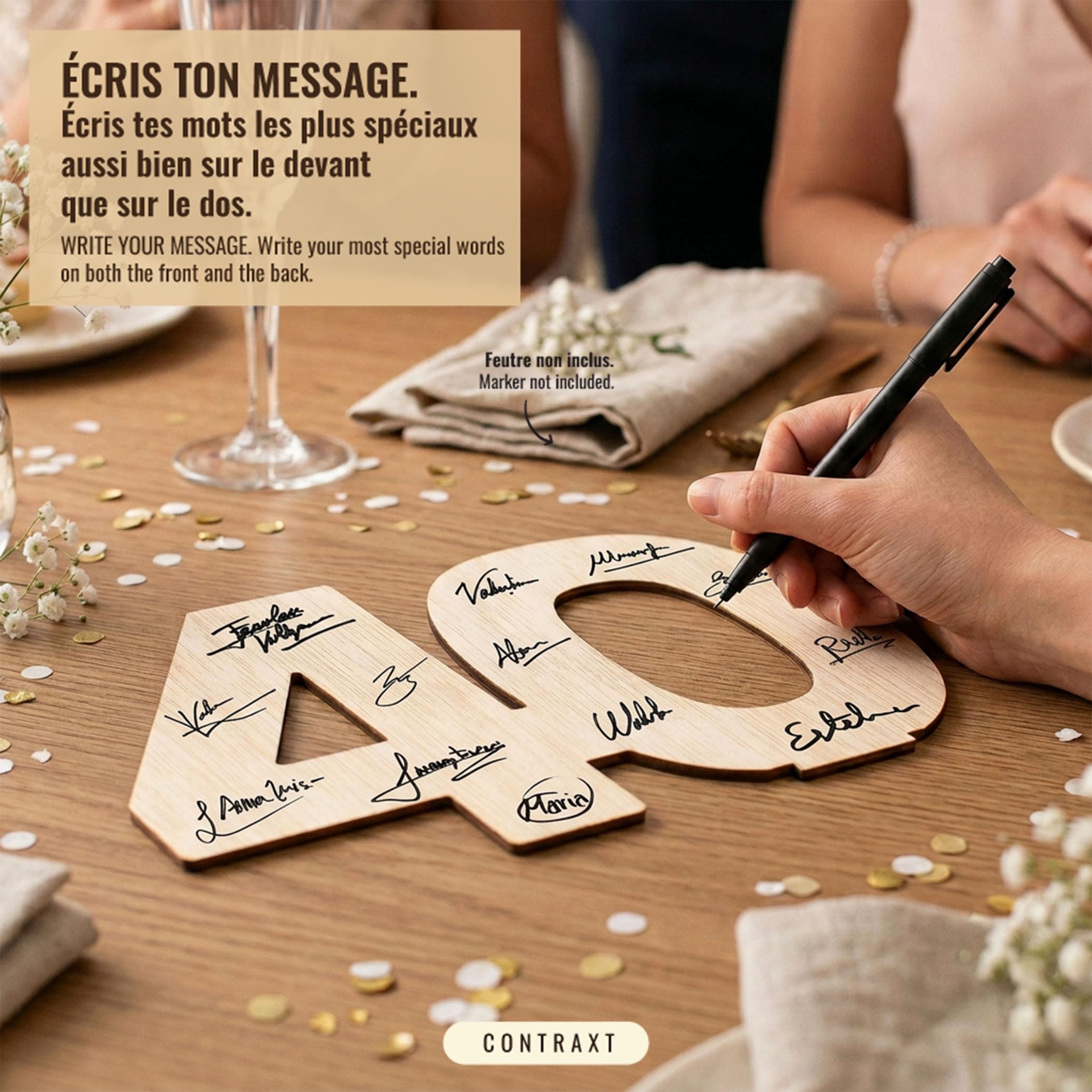 Carte Anniversaire Bois Tirelire 40 Ans - Cadeau Original En Bois Avec Message Personnalisable