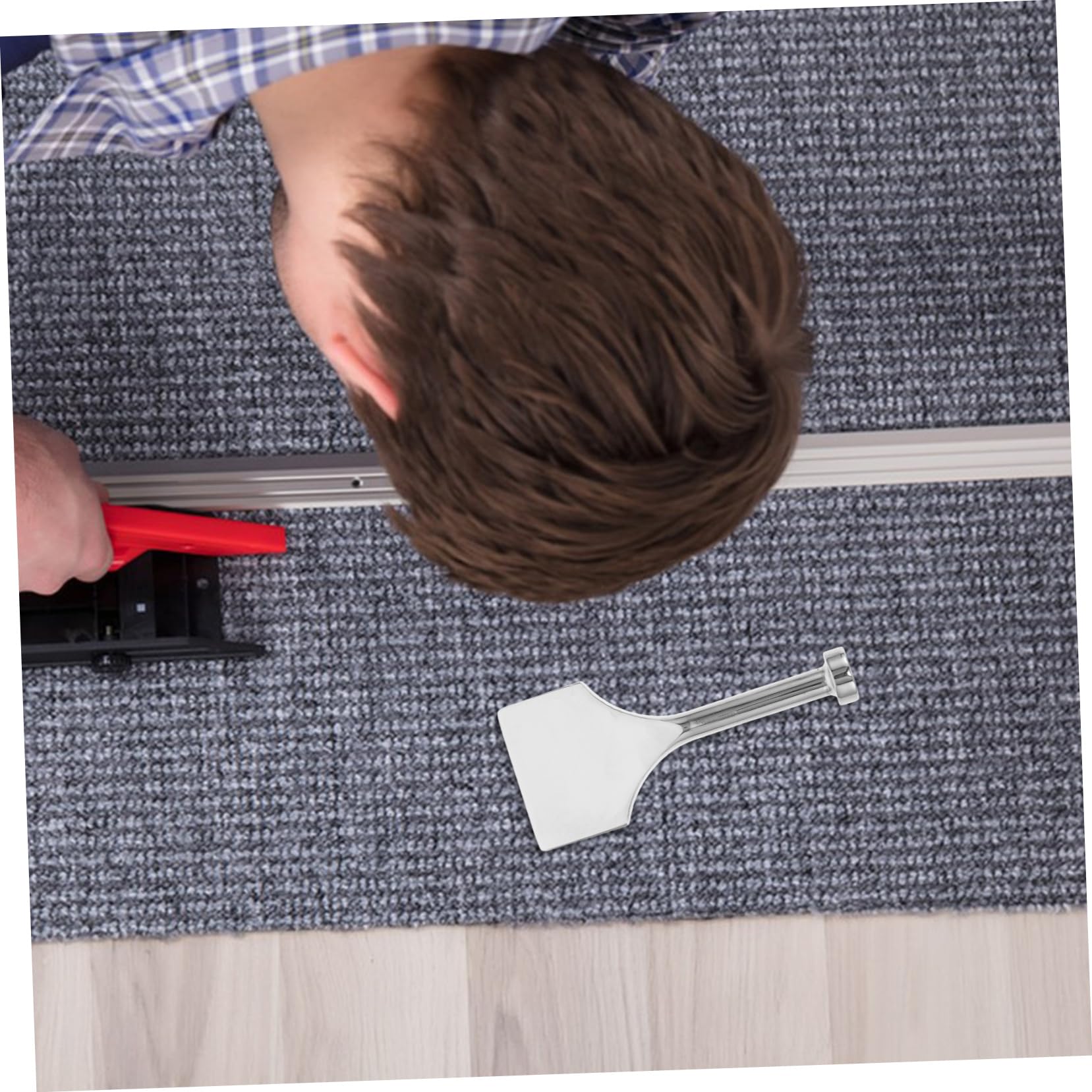 POPETPOP Teppichinstallationswerkzeug aus Edelstahl Ergonomisch zum Schaben von Nähten und Kanten für Teppichverlegung in 1 Haushalt