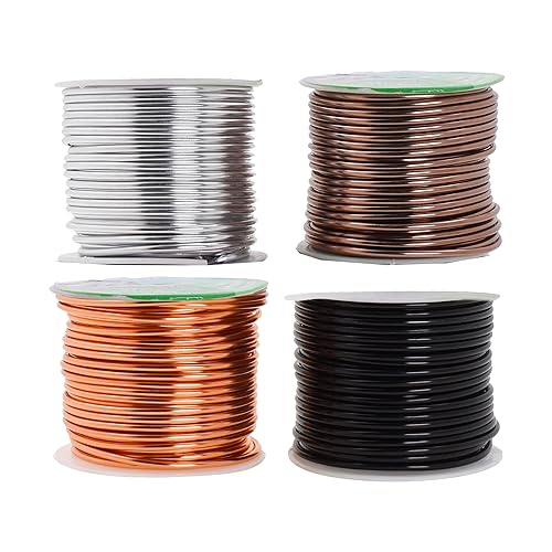 Mandala Crafts Alambre de aluminio anodizado de color neutro de calibre 8 de 0.118 in para esculpir, armadura, fabricación de joyas, envoltura de