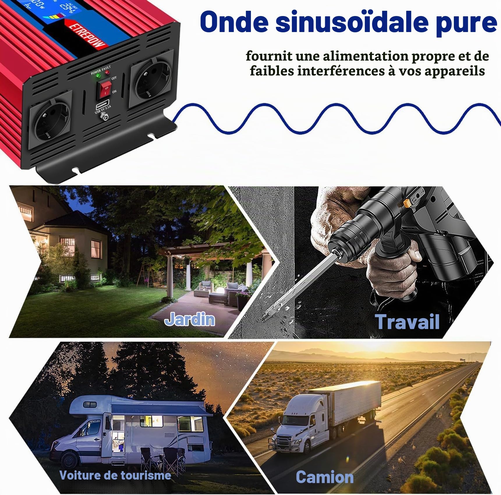3500W convertisseur 12v 220v Pur Sinus transformateur