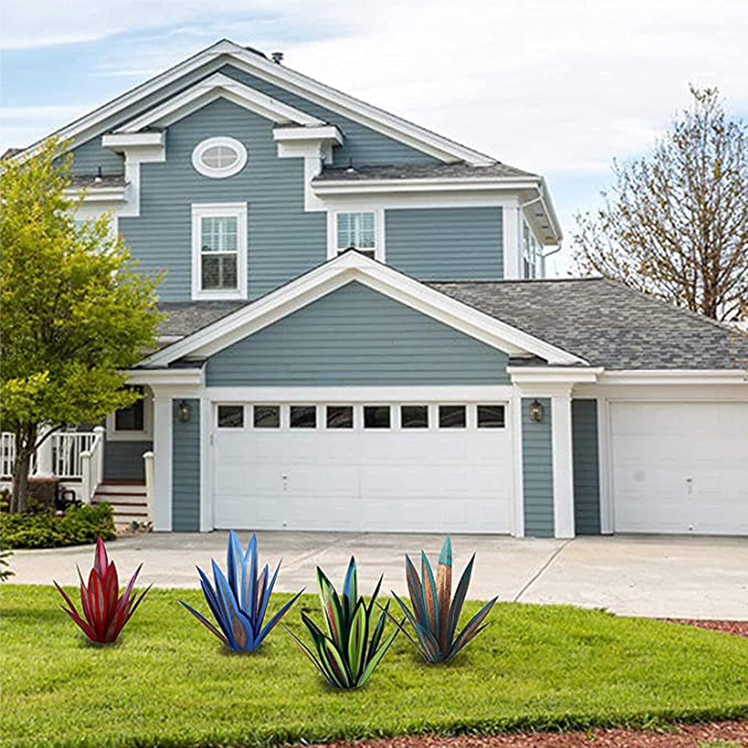 リュウゼツラン植物アート彫刻DIY素朴な金属リュウゼツラン植物アート彫刻オーナメントフィギュア装飾ホームオーナメント(65CM)、グ