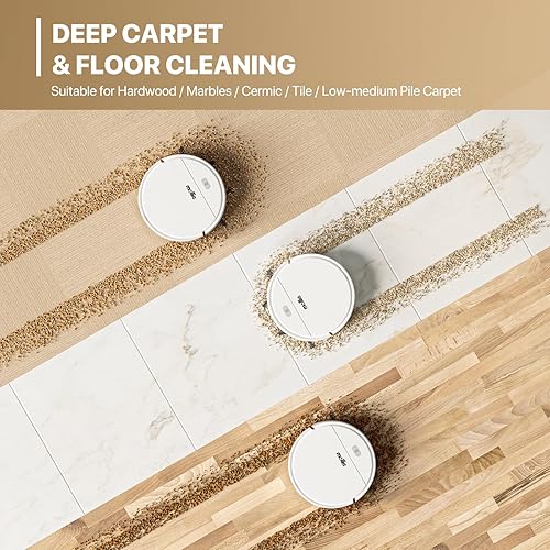 Miniatura 6 de mollie Aspirador robot, succión sin enredos, aspiradora robótica de carga automática, ideal para suelos duros de pelo de mascotas de alfombras