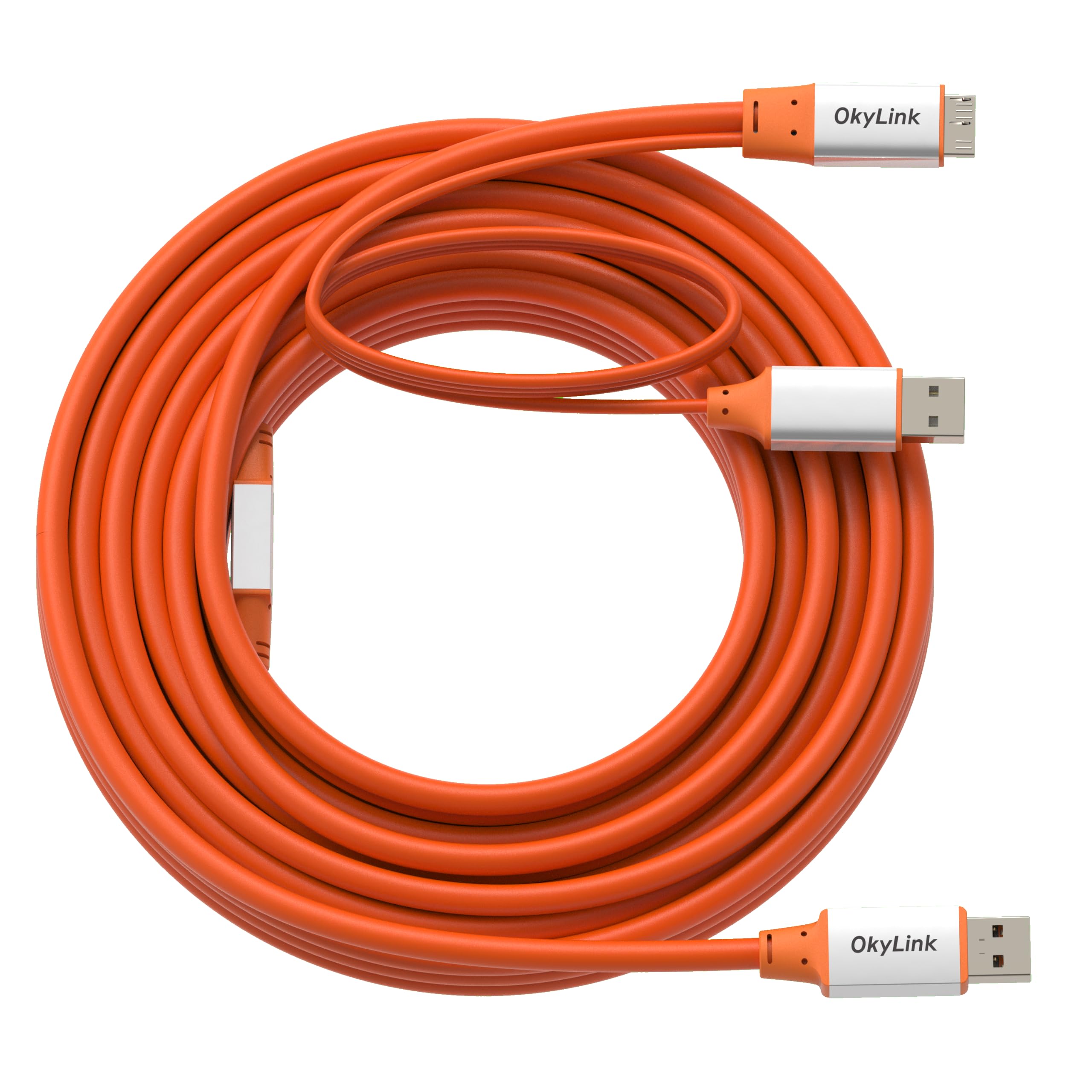 OkyLink Aktives USB 3.2 Gen 2 Kabel USB-A auf Micro-B, Stecker auf Stecker, 10Gbps, 10m