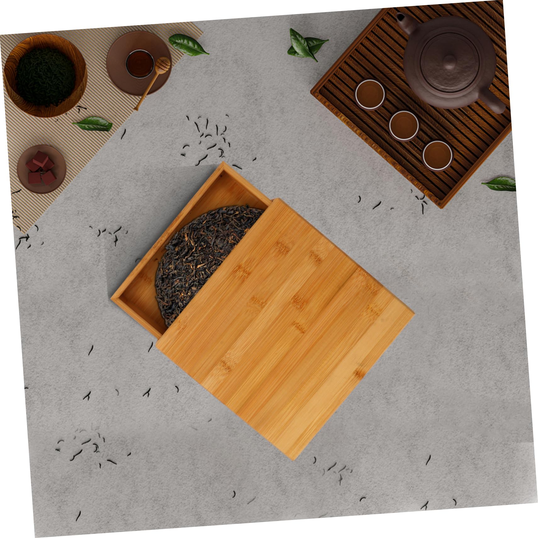 Caja de Madera para Almacenamiento, Estilo Retro para Pastel de Té Caqui