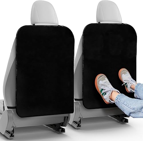 Miniatura 10 de Paquete de 2 alfombrillas protectoras para asiento trasero, organizador de automóvil para niños, organizador de almacenamiento de automóvil, (4