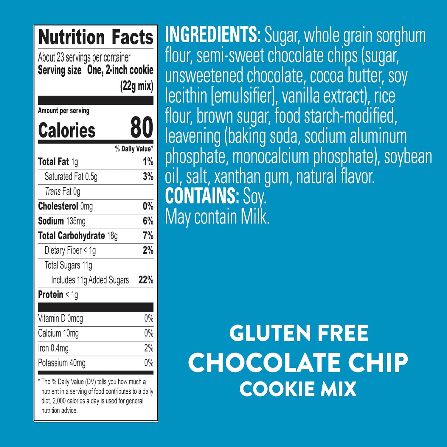Krusteaz Gluten Free Chocolate Chip Cookie Mix, No Artificial Flavors, Colors, or Preservatives, 18 oz Boxes (Pack of 8)