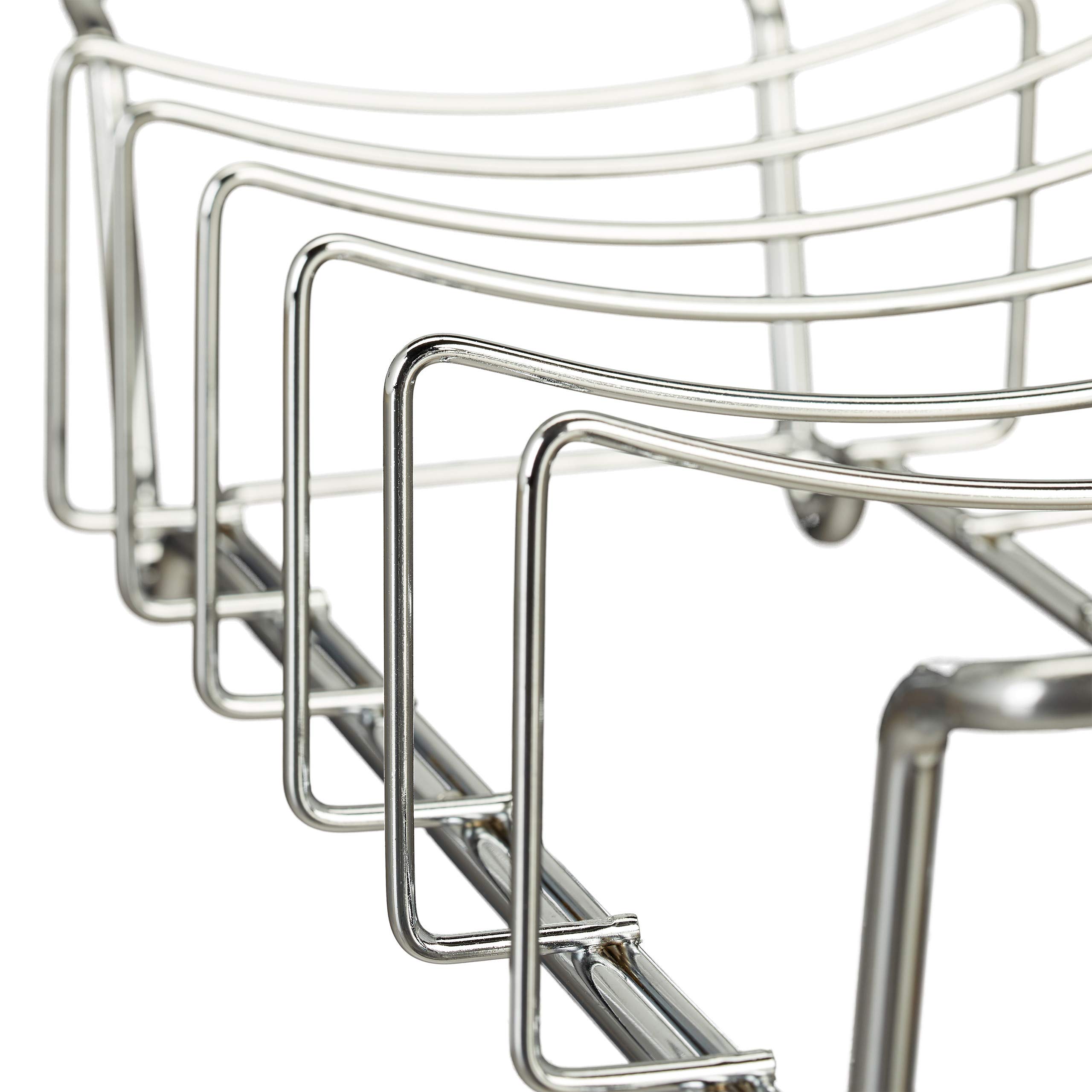 Relaxdays Supporto per Costine 2 in 1, Cestello per BBQ, Rib Rack, Multiuso, per Costolette, Acciaio, Argento