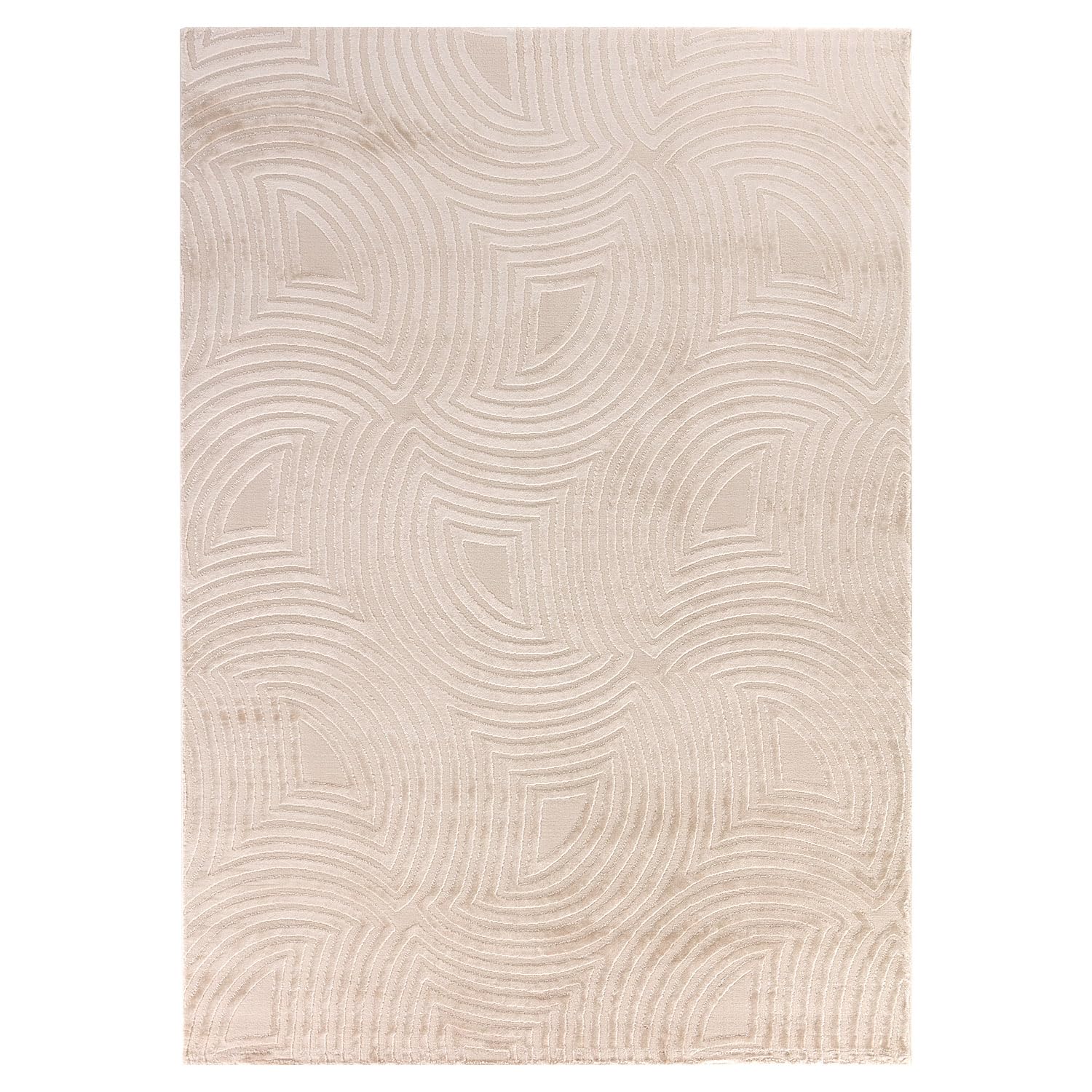 Teppium Tapis de salon moderne à poils courts - 250 x 350 cm (240 x 340 cm) - Beige - 3D Boho - Lavable - Style scandinave - Géométrique et doux - Pour chambre à coucher, salle à manger ou cuisine