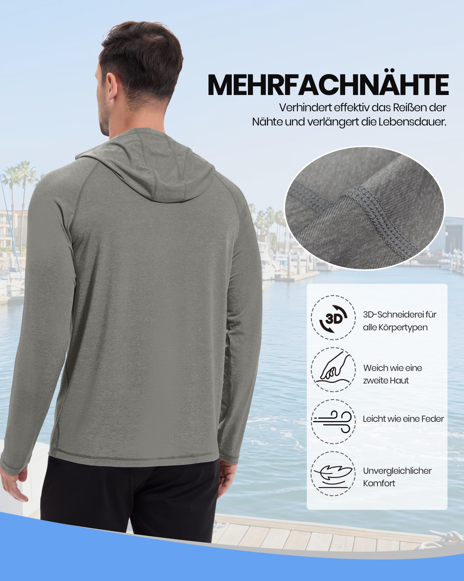 MEETYOO Maglietta UV UPF50+ Uomo – Traspirante, Leggera e ad Asciugatura Rapida, Perfetta per Fitness, Pesca, Escursionismo e Altre attività all'aperto