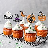 Vista 60 de Rsstarxi Paquete de 36 adornos para cupcakes de Halloween, bruja, fantasma, magdalenas, murciélagos, arañas, gatos, decoración de pasteles