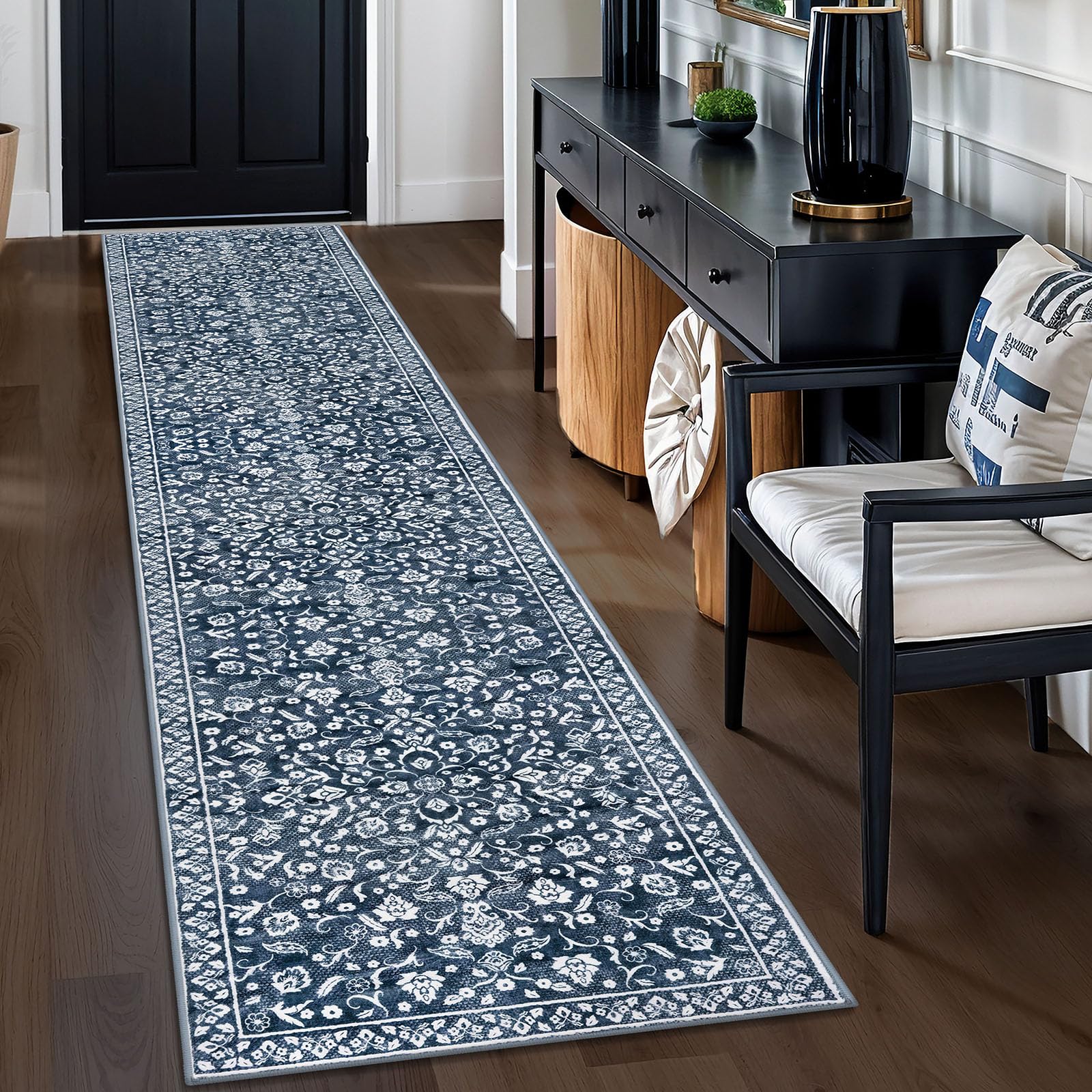 SILOLOOM Vintage Washable Runners for Hallway 2x10 Runner Rug Non Slip