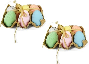 Set of 12 Pastel Easter Eggs Decorative Spring Eggs in Carton for Easter Decor & Displays