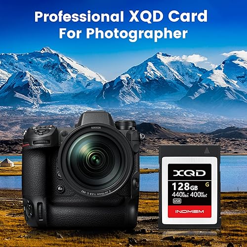 Miniatura 7 de INDMEM Tarjetas de memoria XQD de 128 GB, 5 tarjetas de memoria flash MLC XQD de alta velocidad Serie G  Lectura máxima de 440 MBs, escritura máxima
