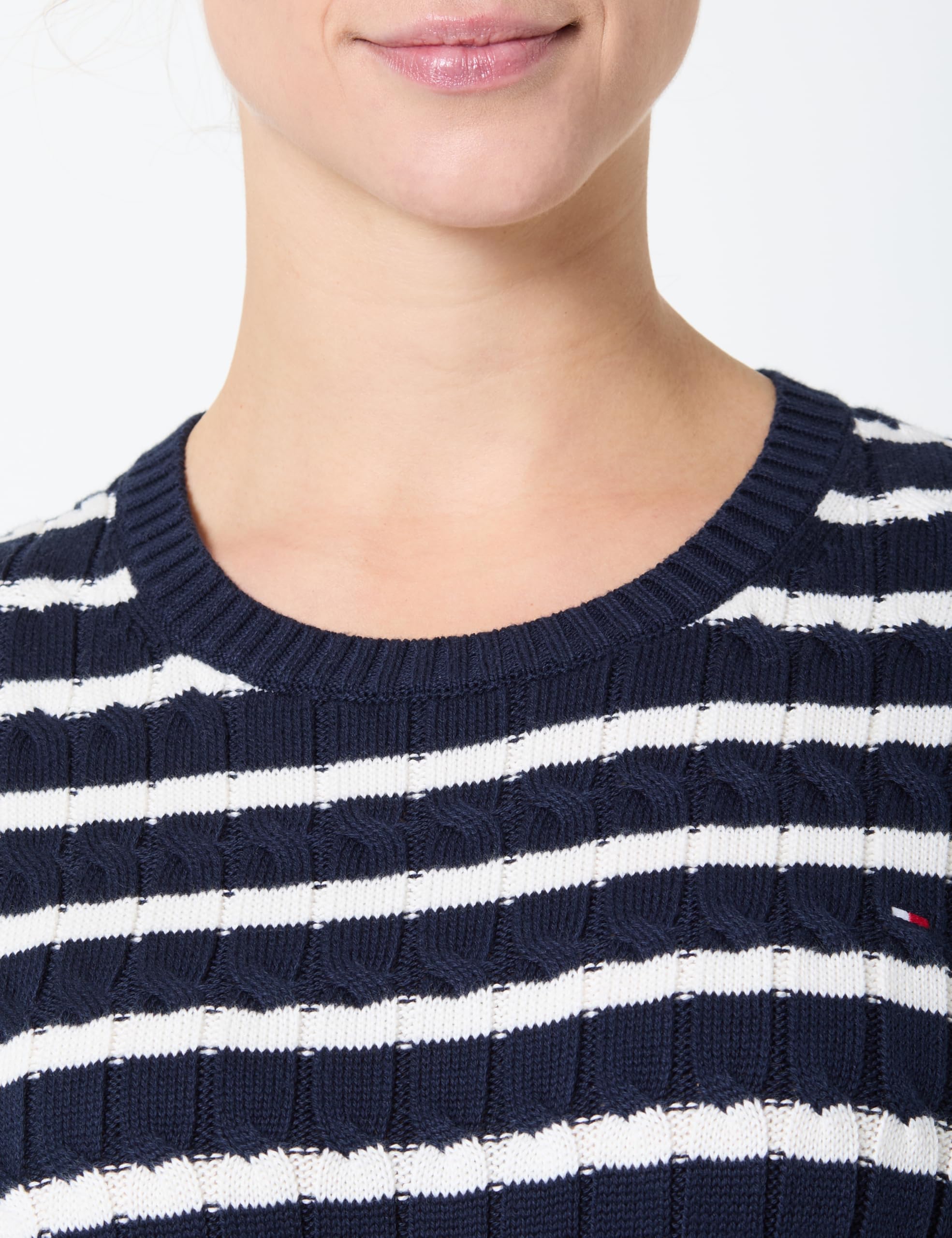 Tommy Hilfiger Swetry damskie, Ciemny granatowy/Ivory Petal Stp, L