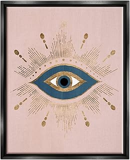 Stupell Industries Evil Eye Glam Boho Pattern Bold Blue Pink, Design by Grace Popp