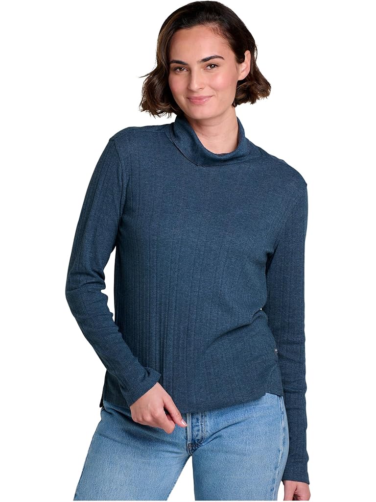 Navy Toad&Co Foothill Pointelle Long Sleeve T-Neck