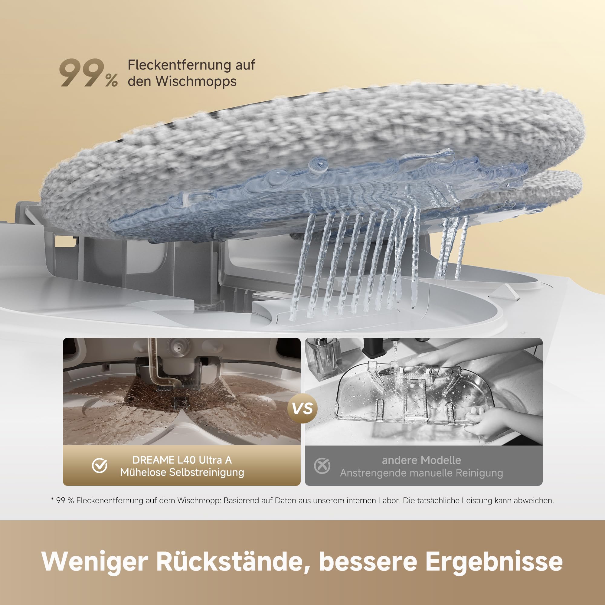 dreame L40 Ultra A Saugroboter mit Wischfunktion,dualem System gegen aufgewickelte Haare, 24.000 Pa Saugkraft, 10,5 mm Moppanhebung, Mopp-Selbstreinigung und intelligenter Hindernisvermeidung